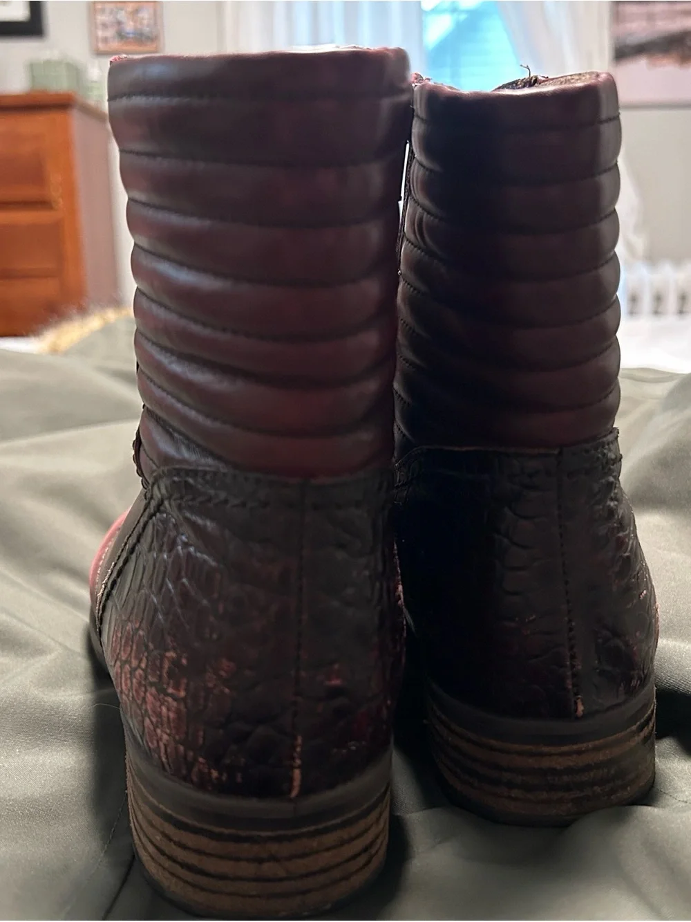 Gabor Toskana Burgundy Leather Lace Up Ankle Boot - US 7.5 | UK 5